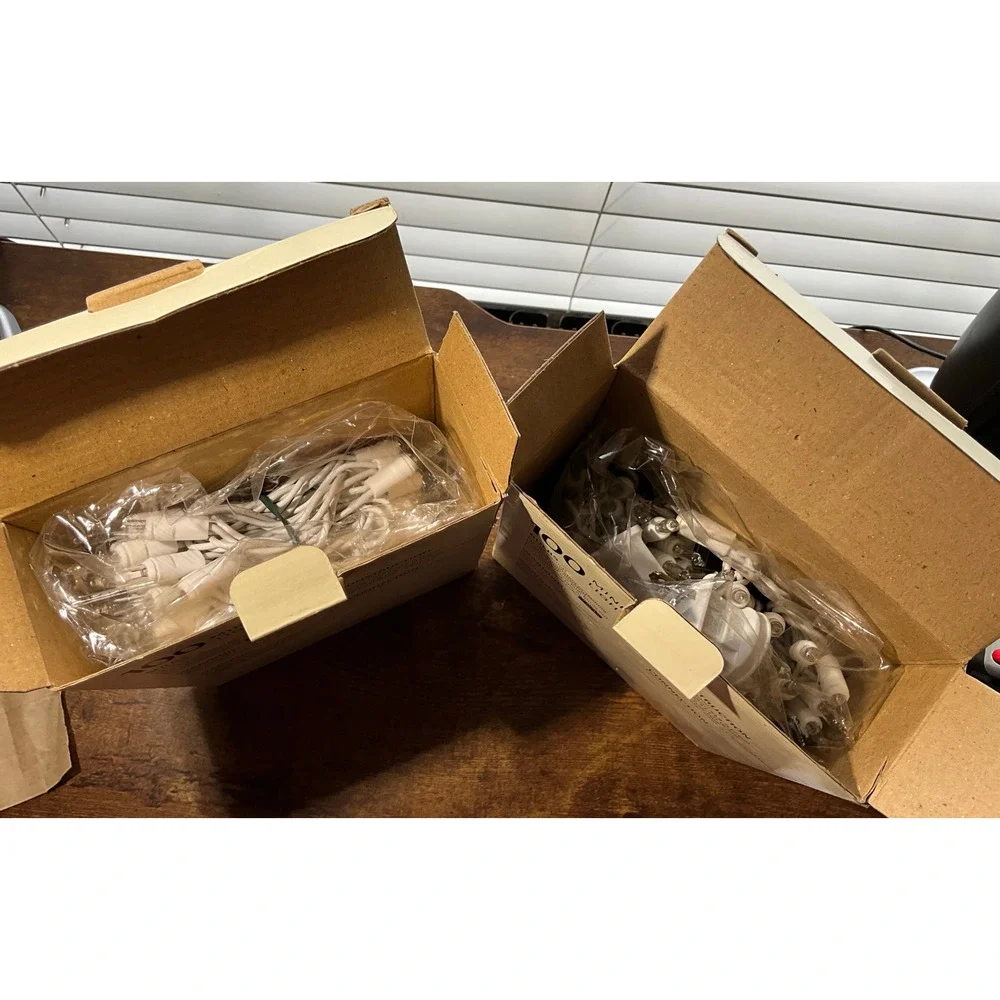 NIB Christmas Holiday Lights 100 ct Clear Mini Light Set 2 Boxes Indoor Outdoor
